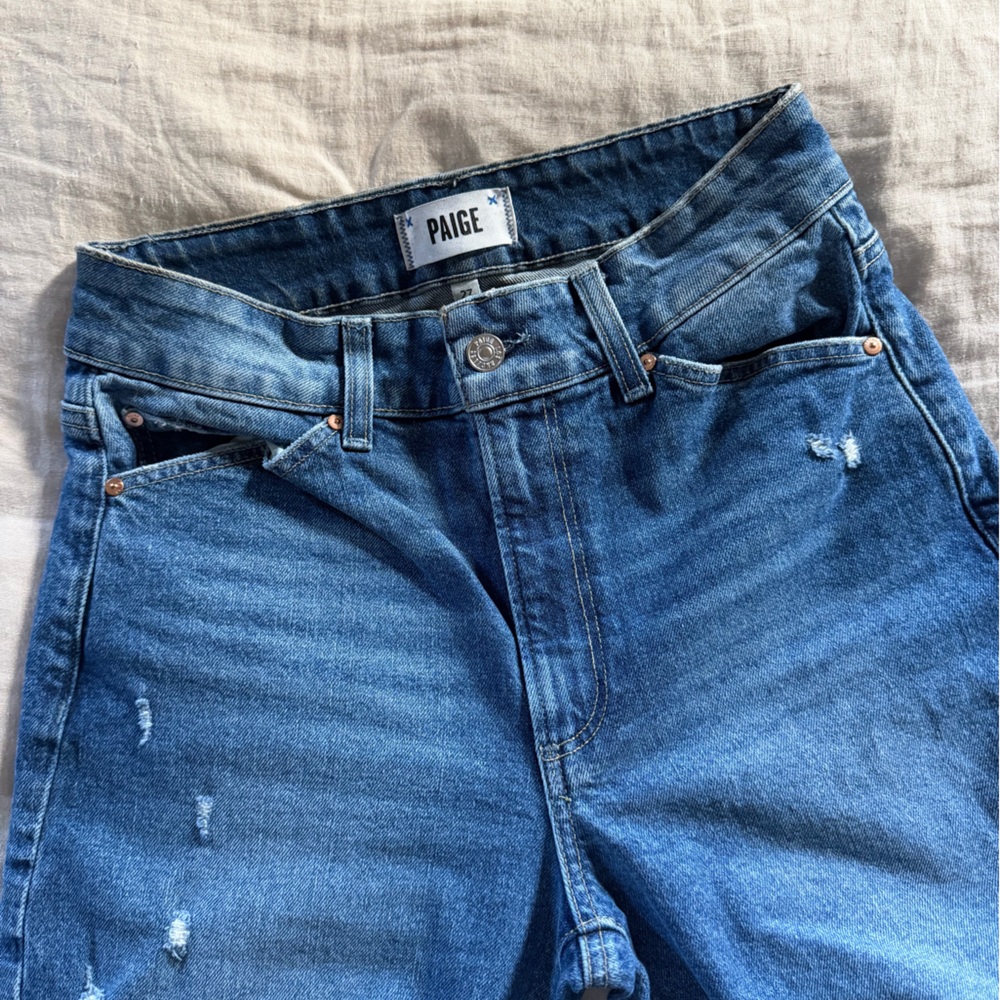 PAIGE Sasha Wide Leg Women's Distressed Jeans, Size 27 - Picture 6 of 10